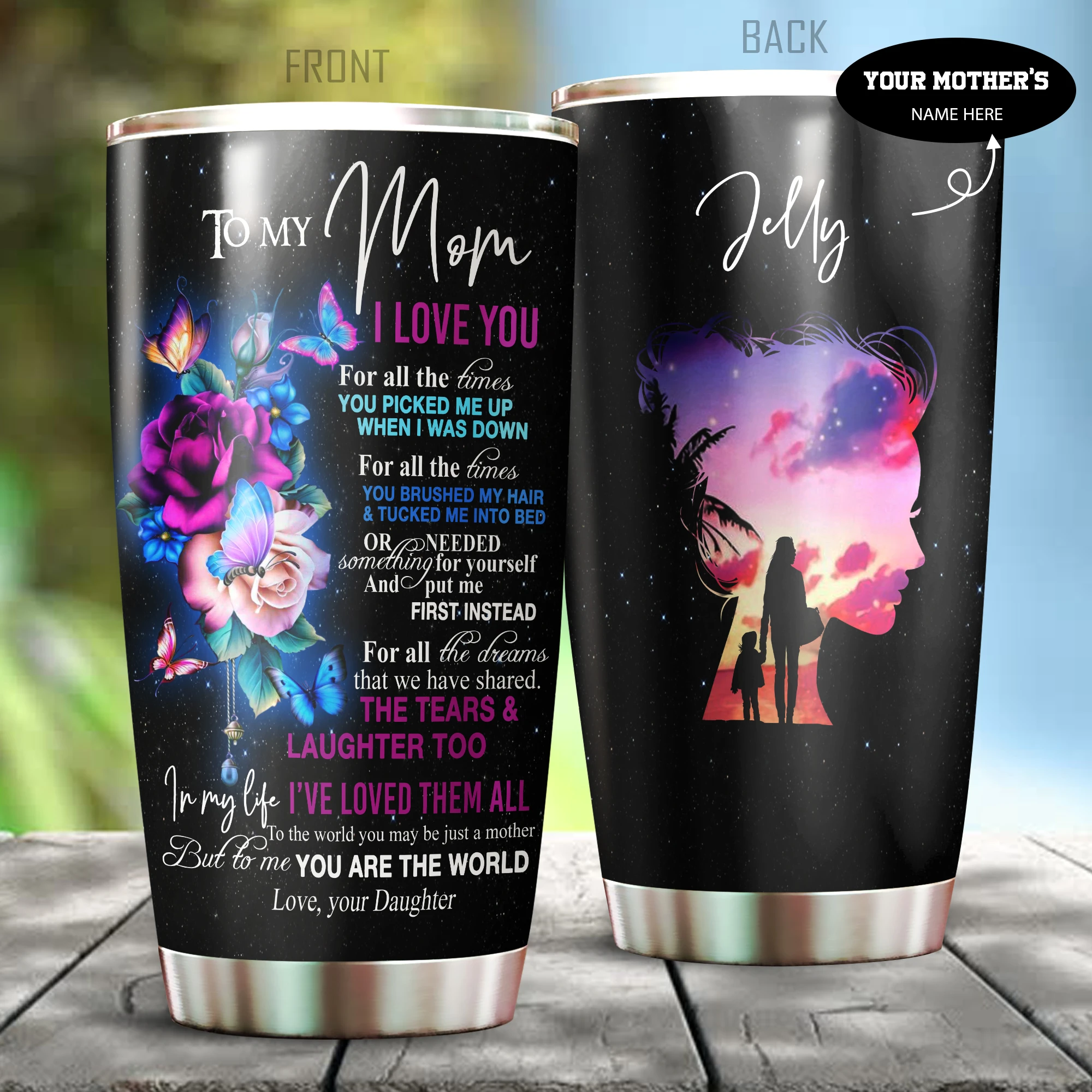 Personalized Flowers Tumbler