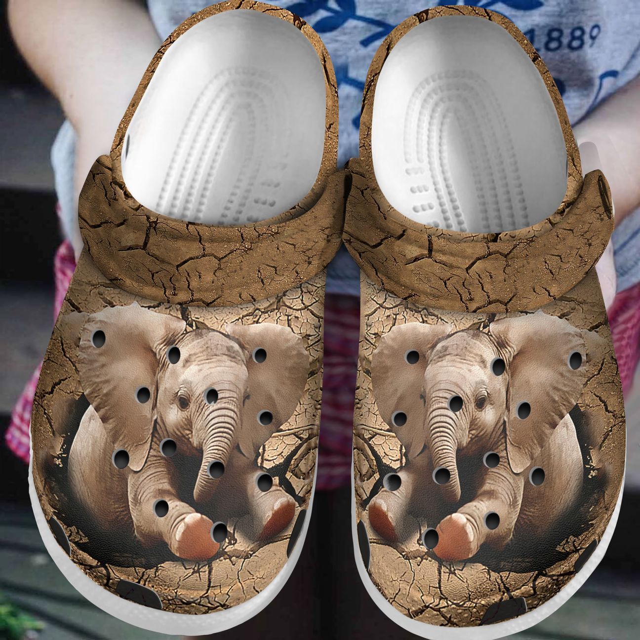 Elephant Personalized Clog, Custom Name, Text, Color, Number Fashion Style For Women, Men, Kid, Print 3D Hello, I Am Elephant