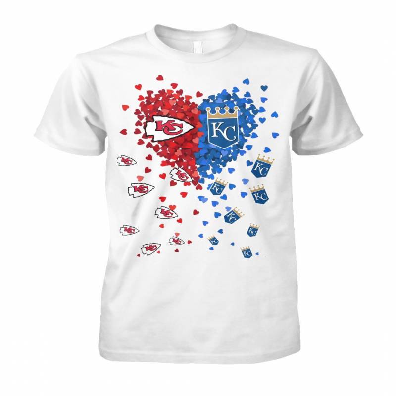 Kansas City Chiefs vs Kansas City Royals Hearts Love Shirt