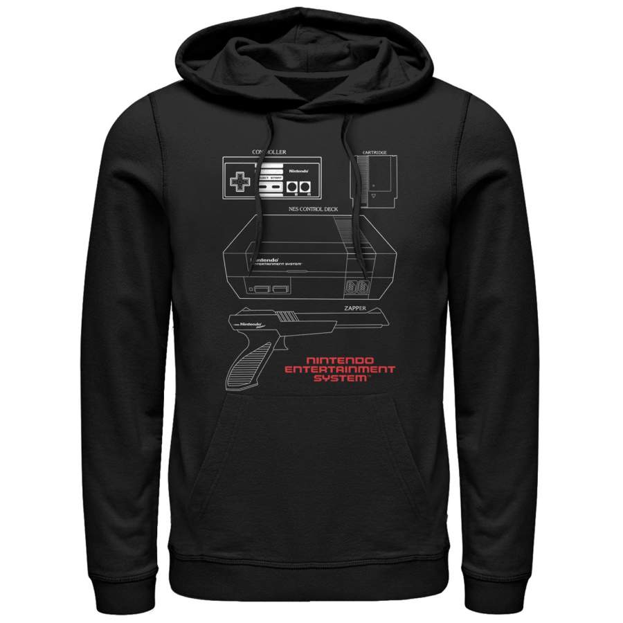 Nintendo Men’s NES Controller Part  Lightweight Hoodie