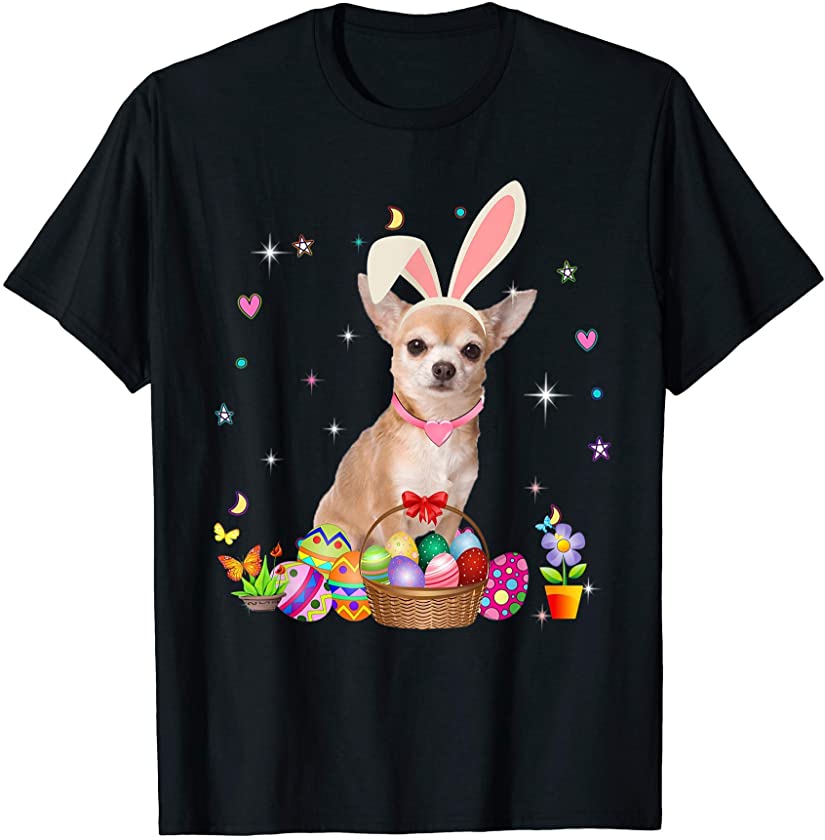 Cute Chihuahua Easter Day Bunny Eggs Easter Costume Womens T-Shirt