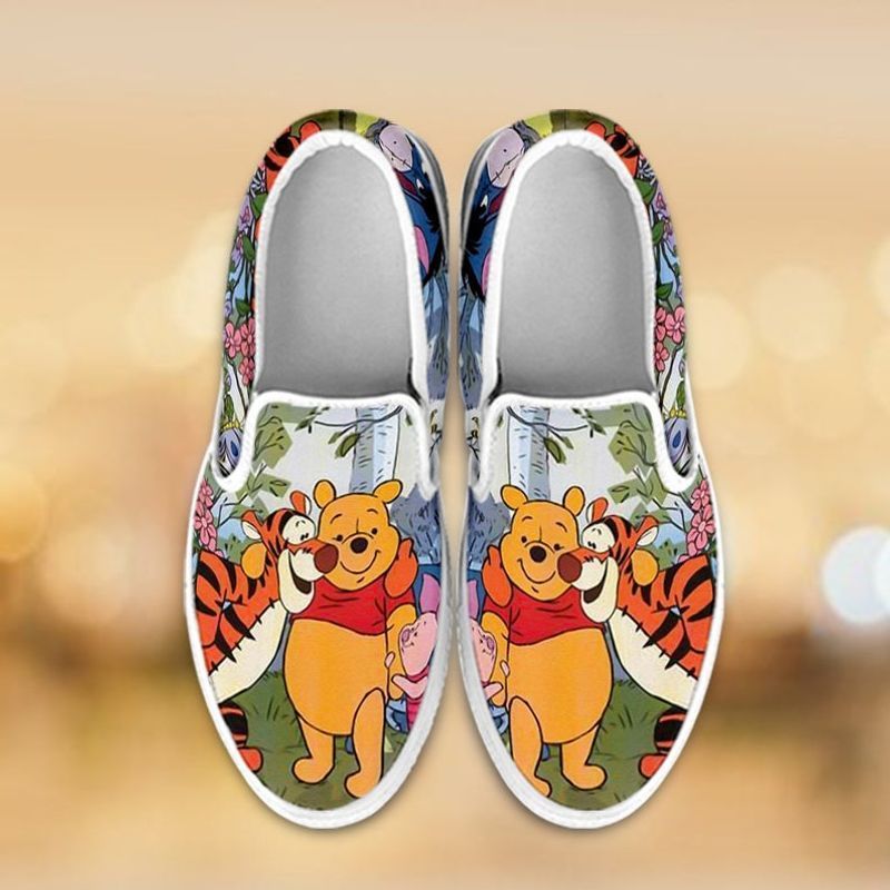 Winnie The Pooh Tigger And Pooh Bear Art Sneaker Design Gift For Fans Custom Shoes Slip On Shoes