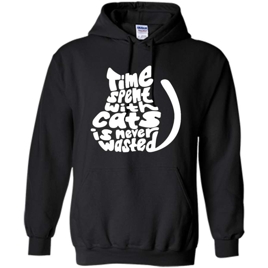 Time Spent With Cats Is Never Wasted, Cat Lover, Kitten Lover – Gildan Heavy Blend Hoodie