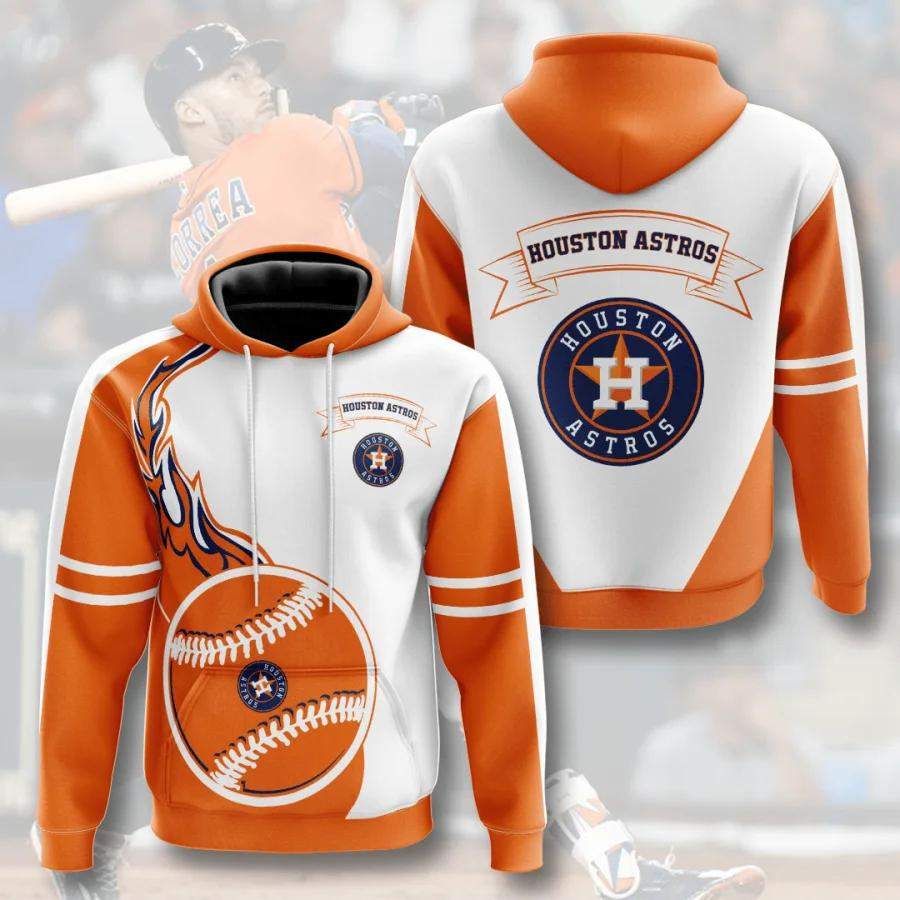 Men’s Houston Astros Hoodie 3D Fire Ball