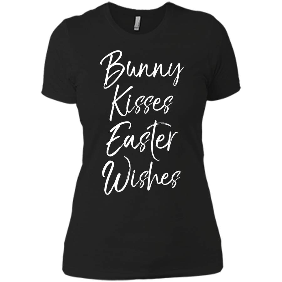 Bunny Kisses Easter Wishes Shirt Fun Cute Easter Shirt Next Level Ladies Boyfriend Tee