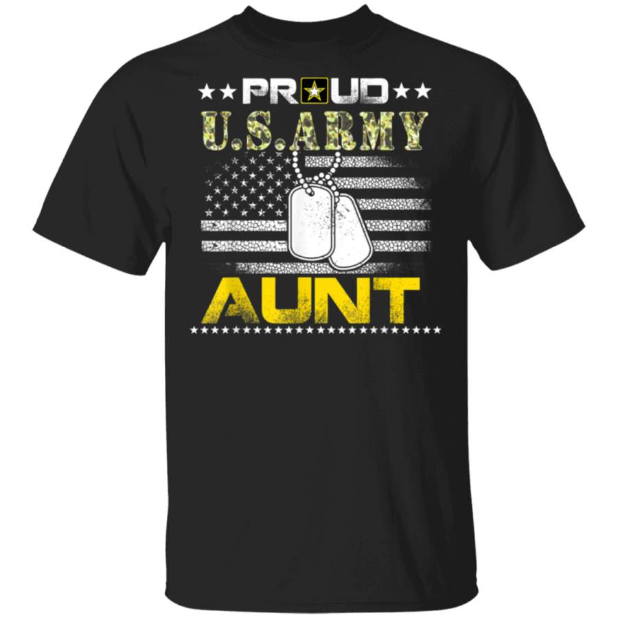 Vintage Proud Aunt USArmy Veteran Flag Gift TShirt