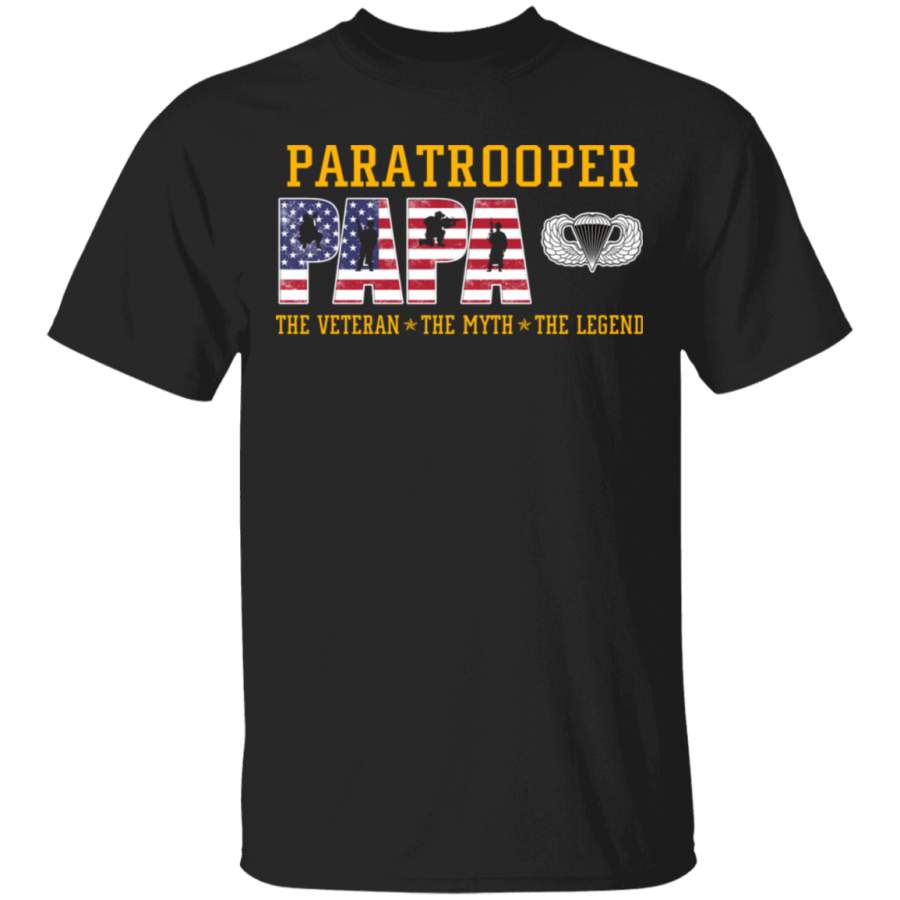 Paratrooper Papa The Veteran The Myth The Legend Father’s Day Tshirt