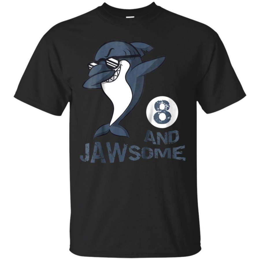 AGR Kids 8 And Jawsome 8th Birthday Shark Shirt  Shark Birthday Gift Jaq T-shirt