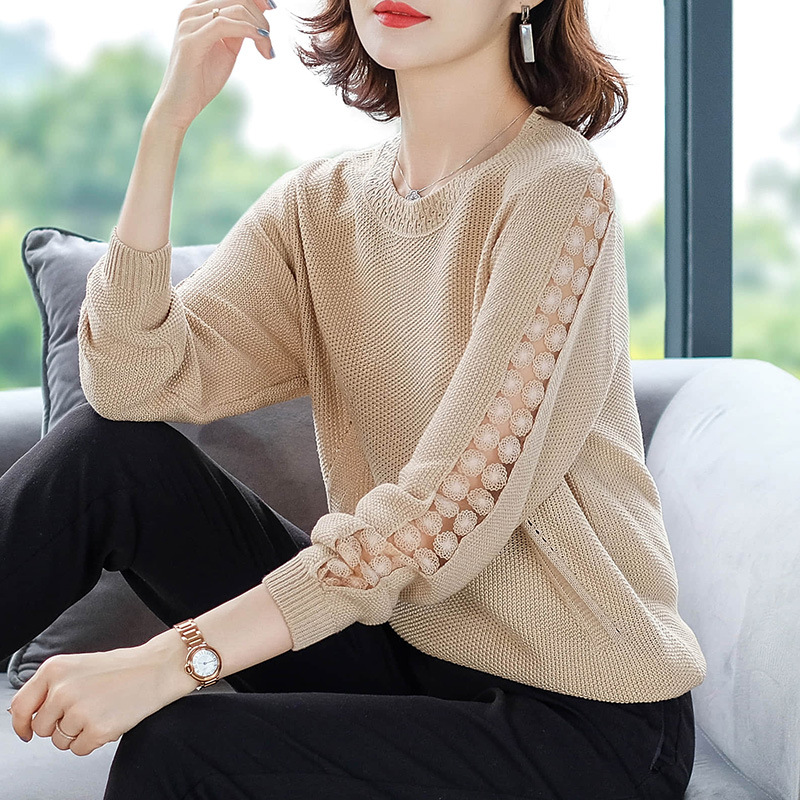 2021 New Early Spring Hollow Ladies Korean Spring and Autumn Tide Sweater Women’s Tops Knitted Bottoming Shirt alx