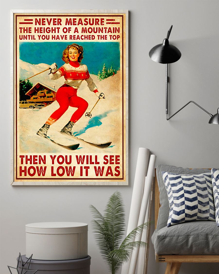 Skiing Never Measure Vertical Canvas And Poster | Wall Decor Visual Art