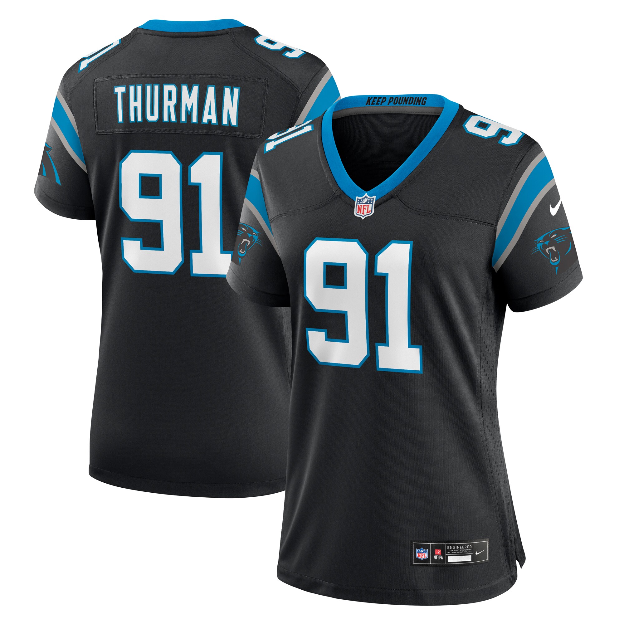 Nick Thurman Carolina Panthers Women's Team Game Jersey – Black