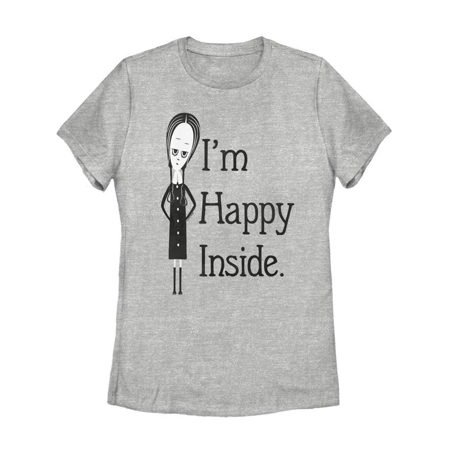 Addams Family Women’s Wednesday Happy Inside  T Shirt