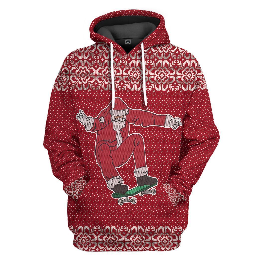 Casespring 3D Santa Claus Jolly Ugly Sweater Custom Hoodie Apparel