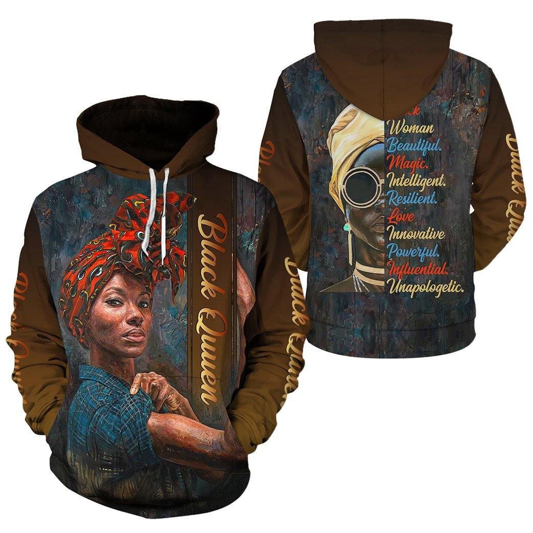 Black Queen Strong For Juneteenth Day Hoodie 3D #Kv