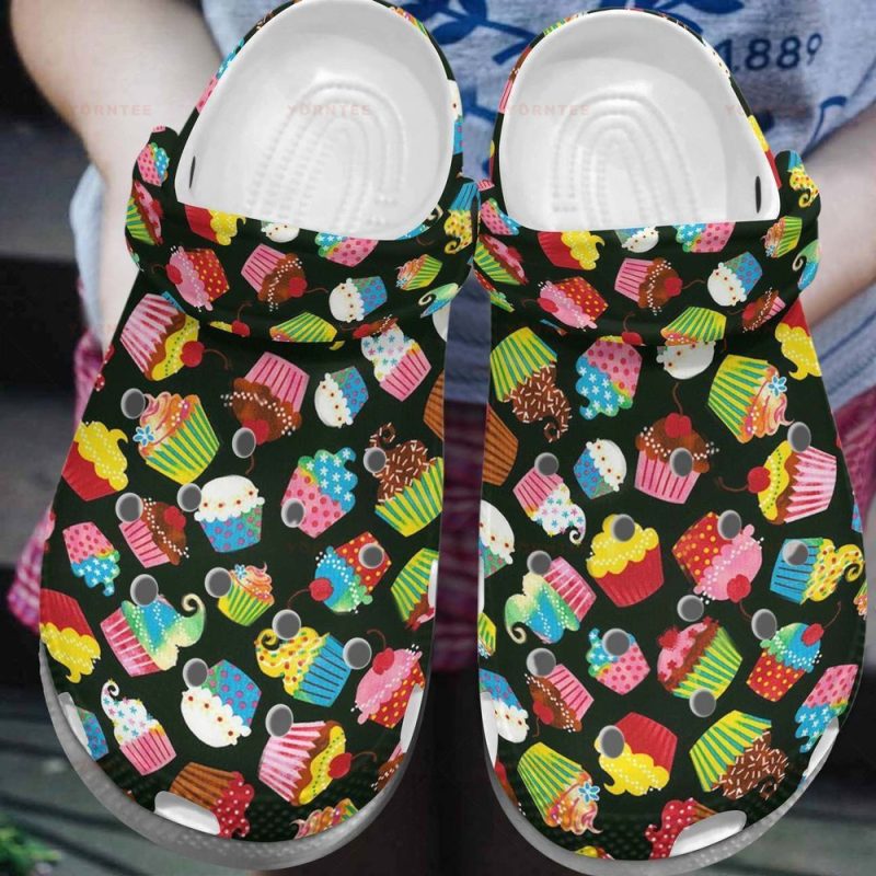 Baking Colorful Cupcakes 5 Gift For Lover Rubber clog Shoes Comfy Footwear