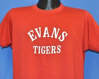 80s Evans Tigers Case Chrysler Plymouth Angola New York T-shirt 9259