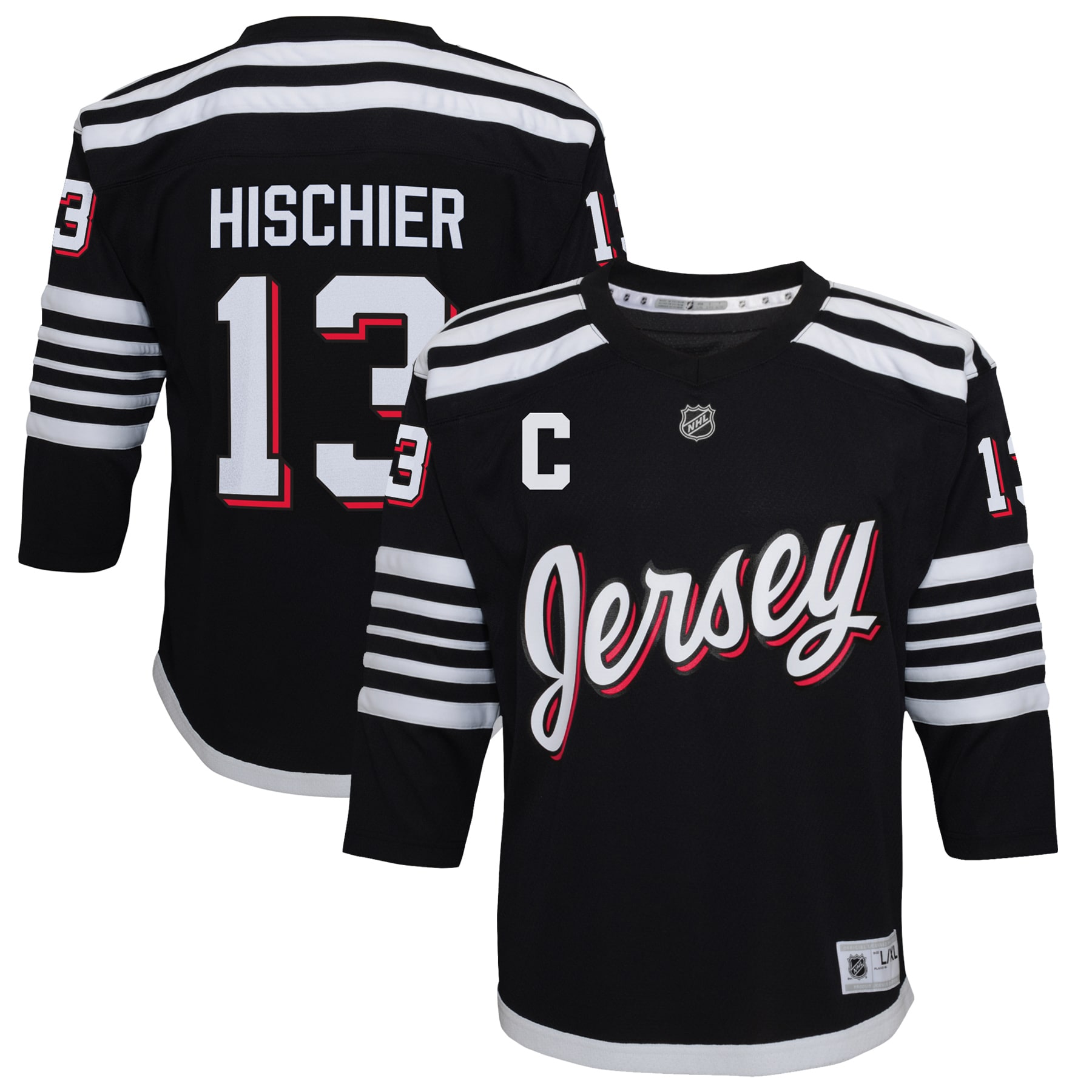 Nico Hischier New Jersey Devils Youth 2021/22 Alternate Replica Player Jersey – Black