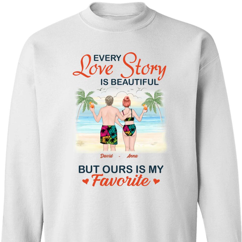 Personalized Couple Beach Love Story Sweatshirt, Custom Gift For Him, Her – Trending Personalized