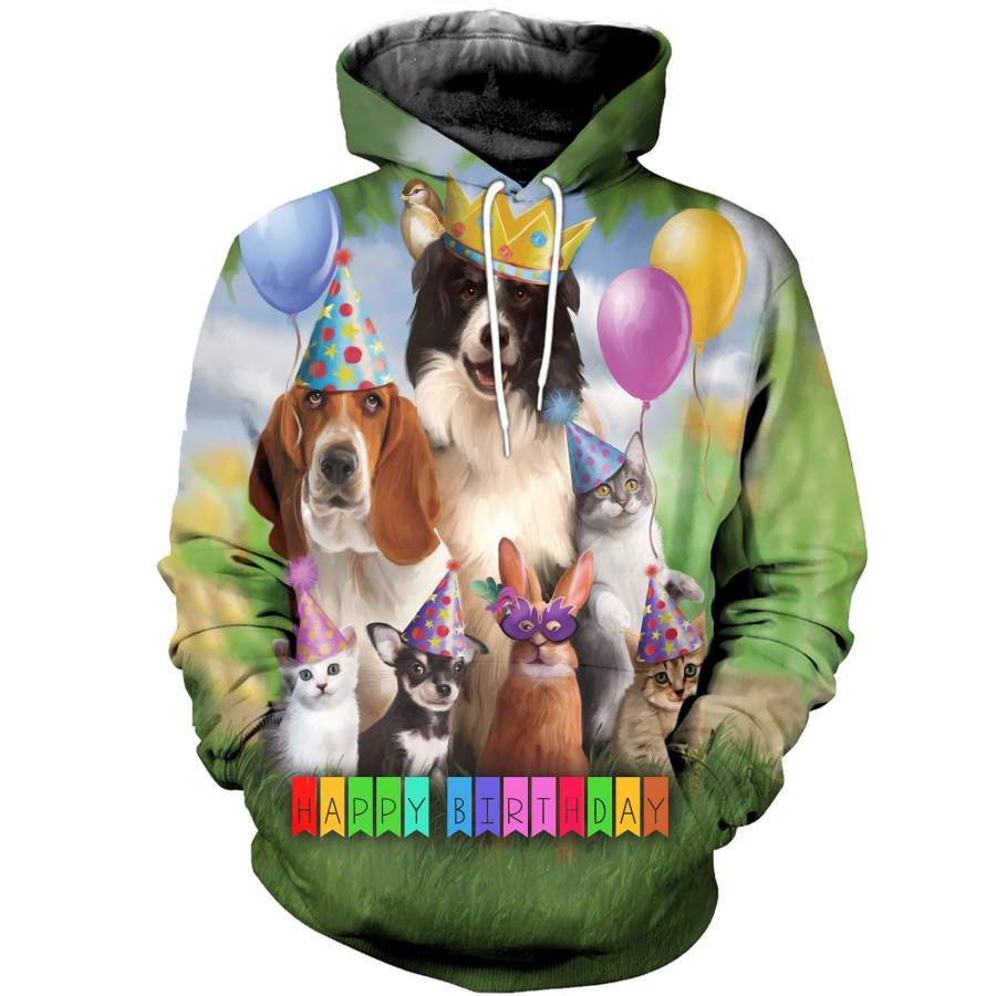 3D All Over Printed Birthday animal T-shirt Hoodie SATL250402