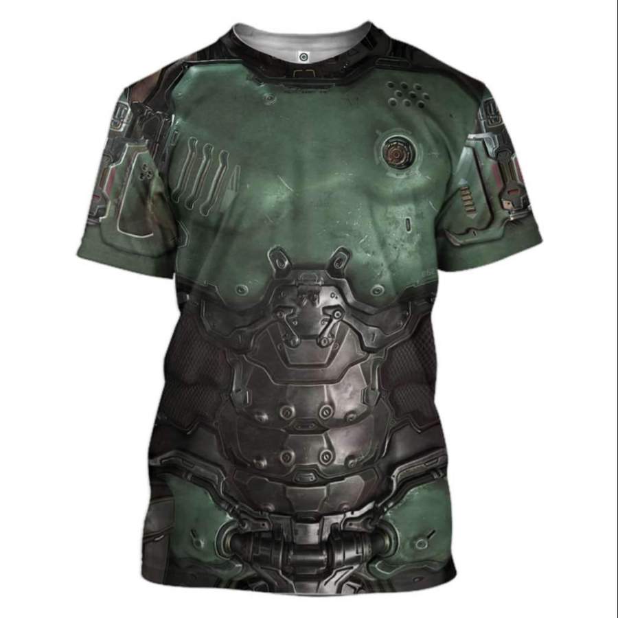 Gearhuman 3D Cosplay Doom Slayer Doomguy Custom Tshirt Apparel