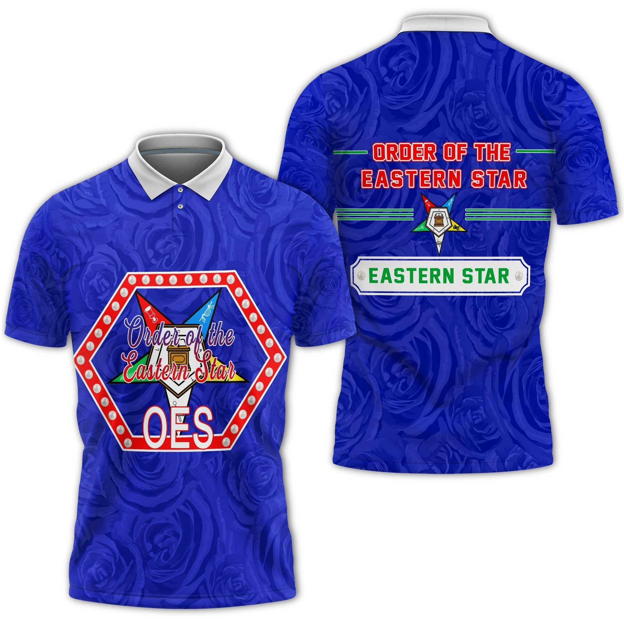 Greek Life Polo – Order Of The Eastern Star Rose Peals Polo Shirt