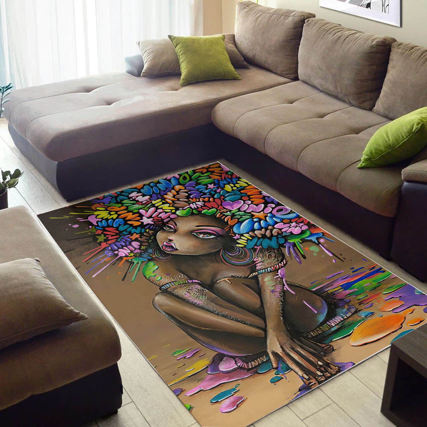 Afrocentric Area Rugs Pretty Melanin Poppin Girl African Carpet African Themed Rooms Ideas WBG17473