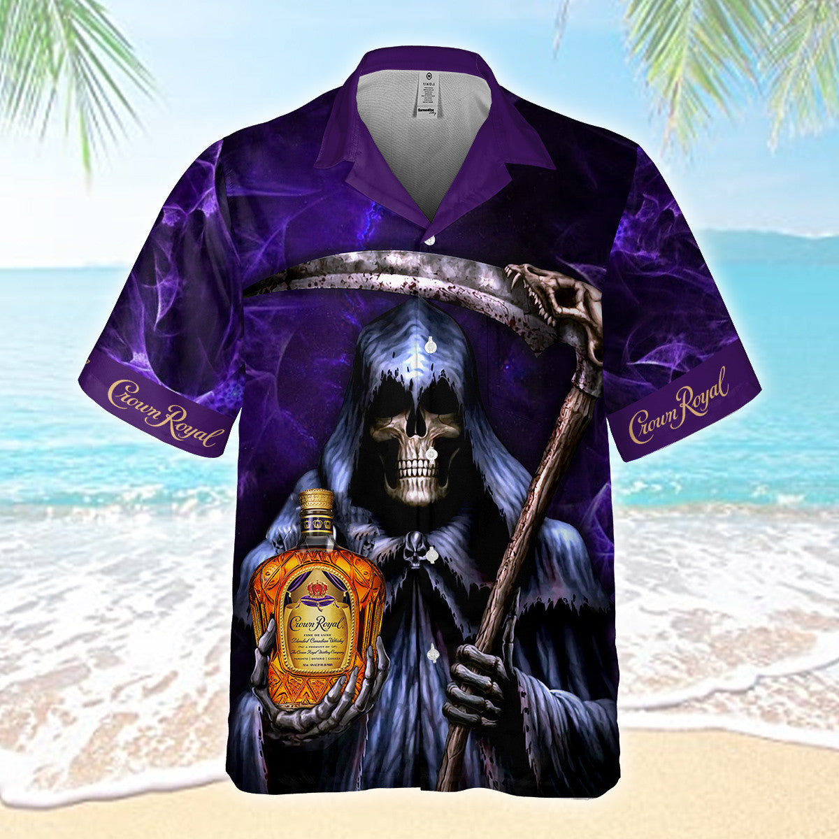 Death Holding Crown Royal Hawaii Shirt Ha415