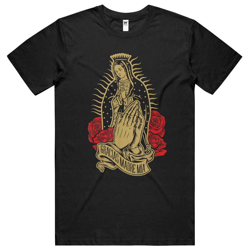 Our Lady Virgen De Guadalupe Virgin Mary Gracias Madre Mia T Shirts