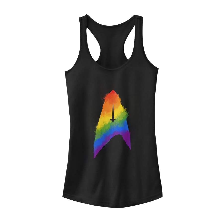 Star Trek Junior’s Discovery Rainbow Starfleet Emblem  Racerback Tank