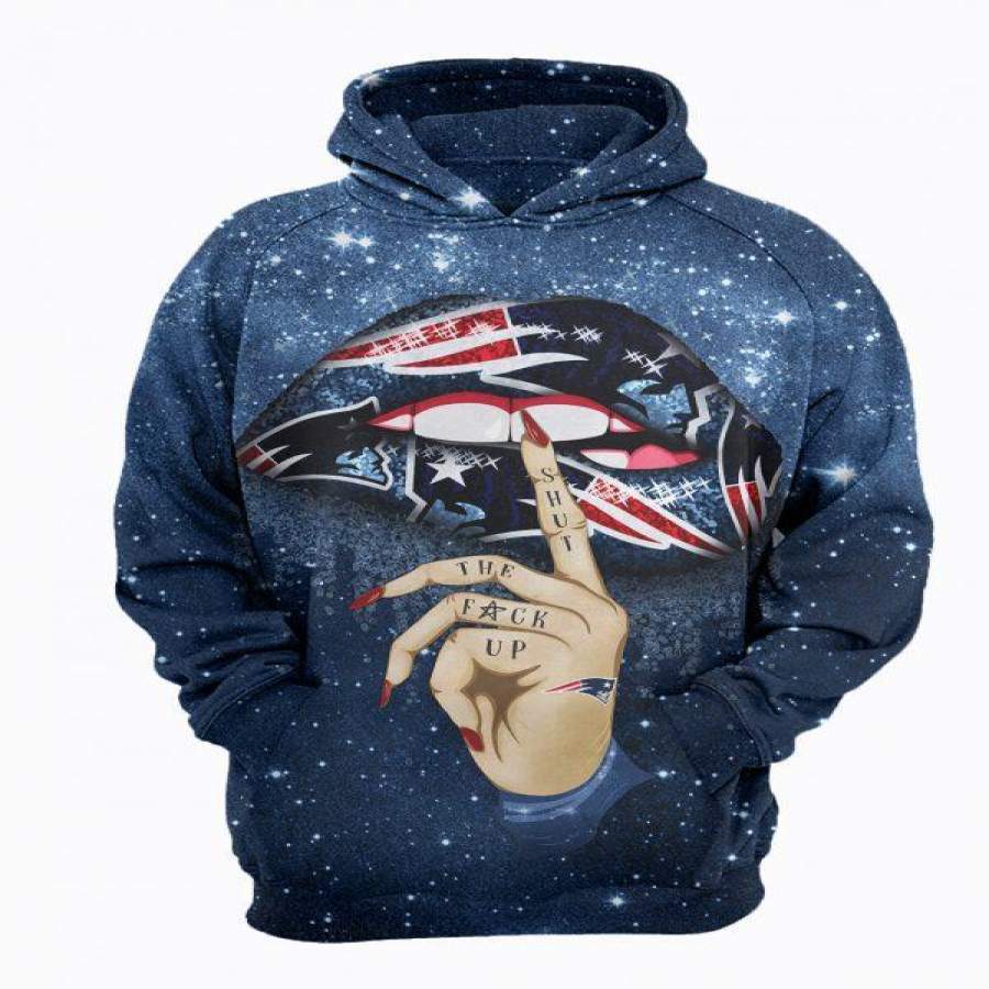 New England Patriots Shut The Fck Up Sexy Lips Hoodie Unisex 3D All Over Print