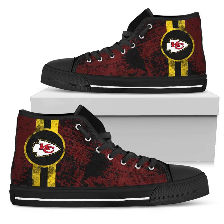 Triple Stripe Bar Dynamic Kansas City Chiefs High Top Shoes V1