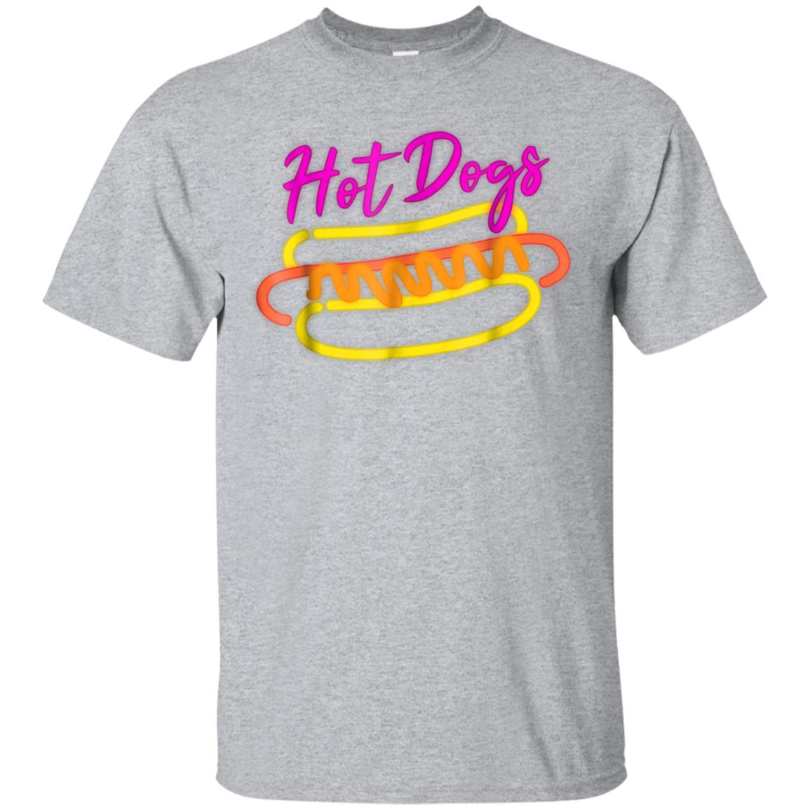 Vintage Retro Hot Dog Neon Lights Shirt