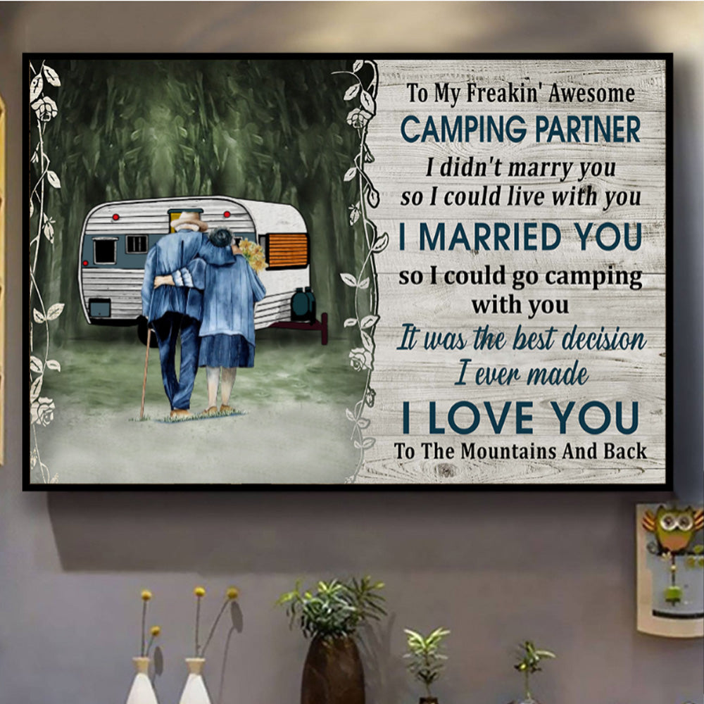 Camping Partner Couple Landscape Poster & Canvas For Spouse Home Decor Wall Art Visual Art