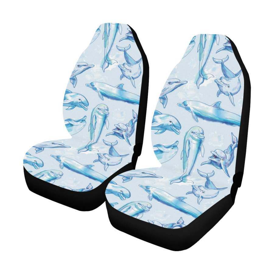 Dolphin Car Seat Covers (Set of 2 ) Universal Fit Most Cars Trucks and SUVs