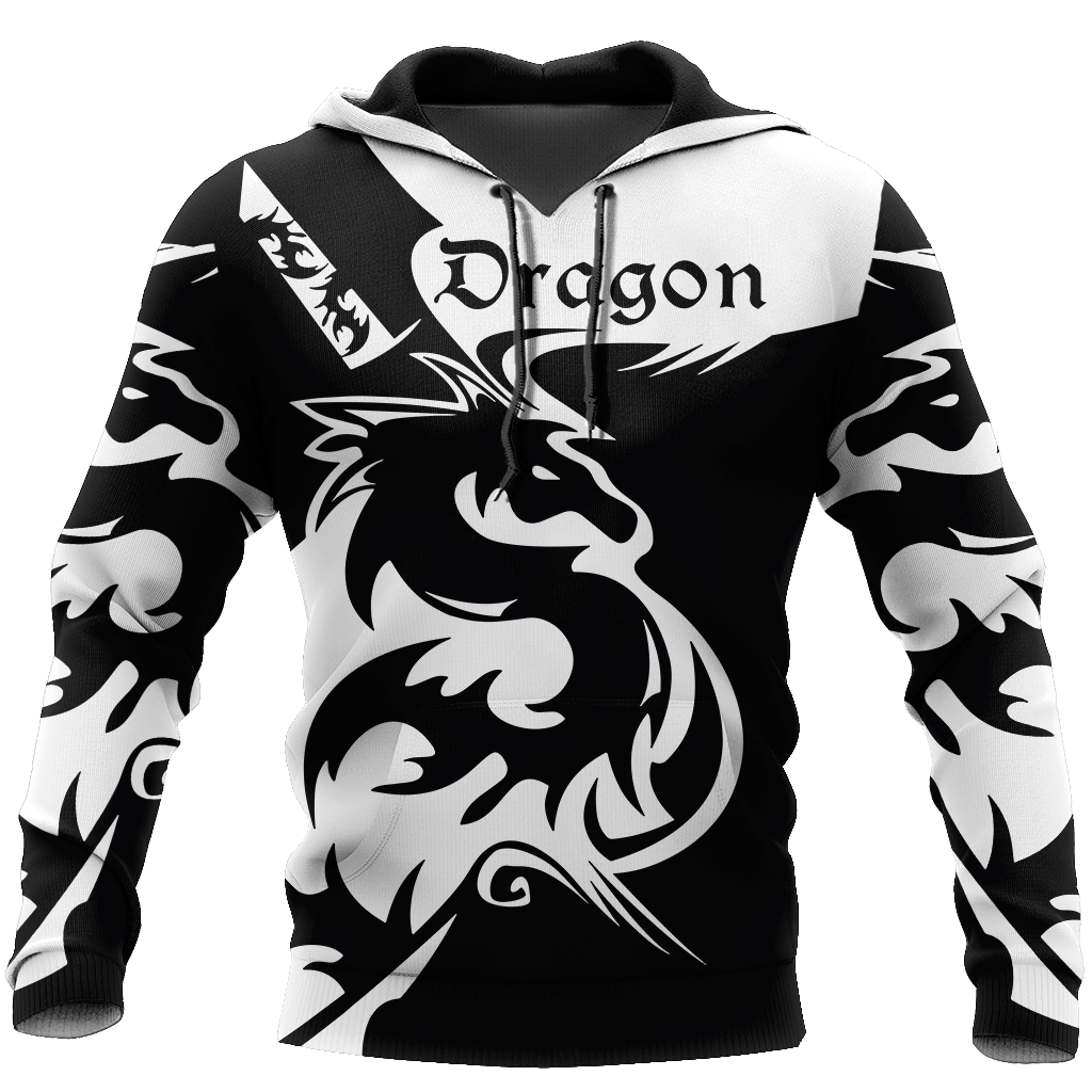 Black Dragon 3D Hoodie Shirt For Men And Women