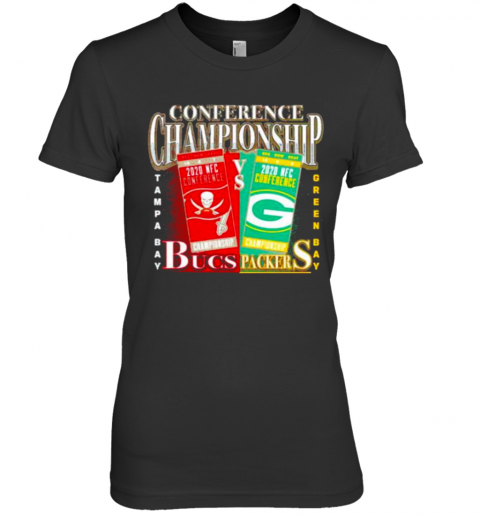 Green Bay Packers Vs Tampa Bay Buccaneers 2020 Nfc Conference Championship Matchup Premium Women’S T-Shirt