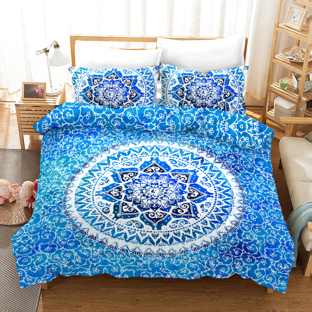 3D Blue Bohemian Elephant Quilt Cover Set Bedding Set Pillowcases 101