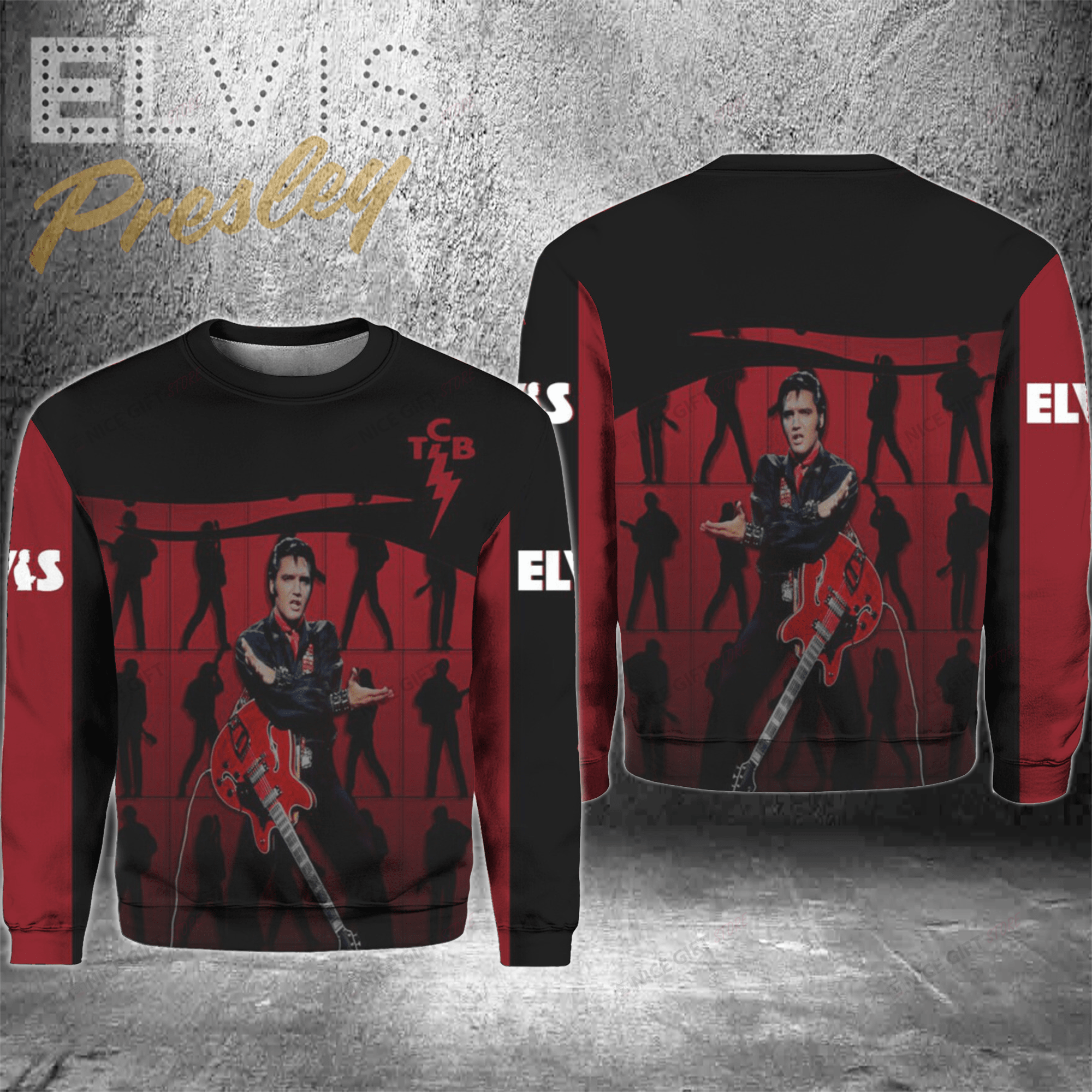 Elvis Presley Crewneck Sweatshirt 3Cs-A1T5