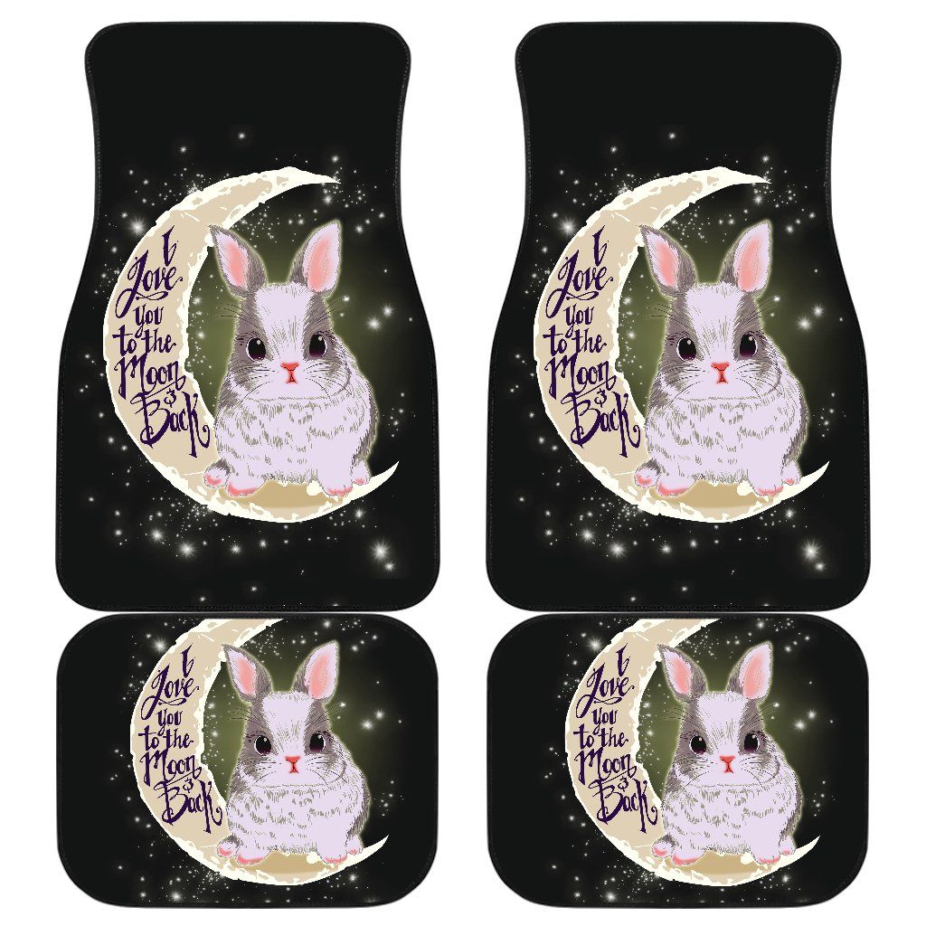 Rabbit Moon Front And Back Car Mats Personalized Car Seat Floor Mat Custom Print