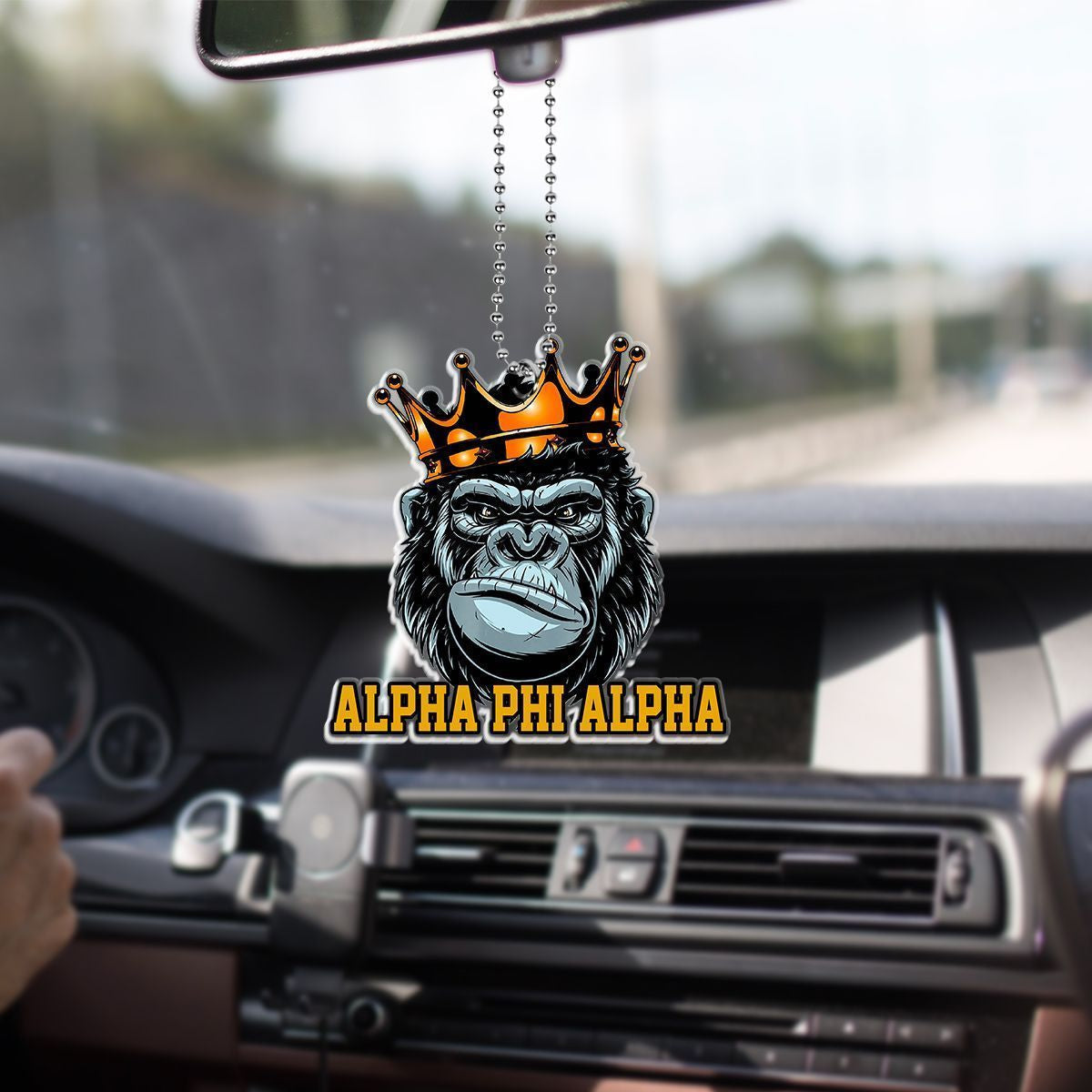 Wonderprint Ornament Alpha Phi Alpha Monkey Crown Apa Car Hanging Ornament Lt10