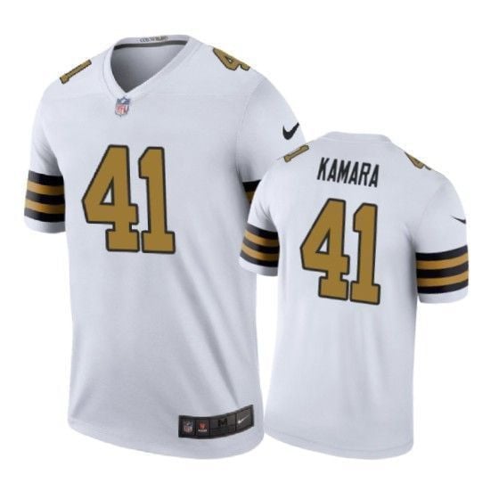 New Orleans Saints 41 Alvin Kamara Color Rush White 3D Jersey