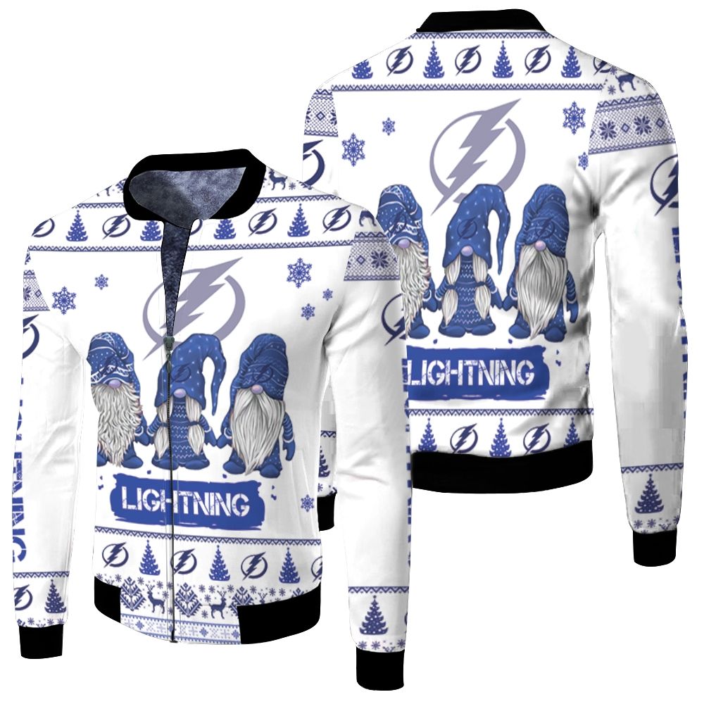 Christmas Gnomes Tampa Bay Lightning Ugly Sweatshirt Christmas 3D Fleece Bomber Jacket