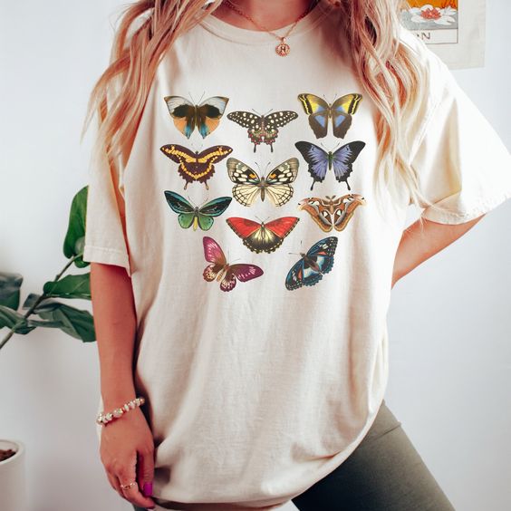 Cottagecore Butterfly Shirt, Vintage Butterfly T-shirt