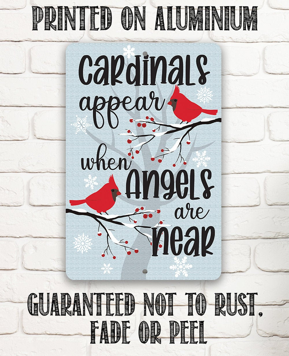 Cardinals Appear – 8″ x 12″ or 12″ x 18″ Aluminum Tin Awesome Metal Poster