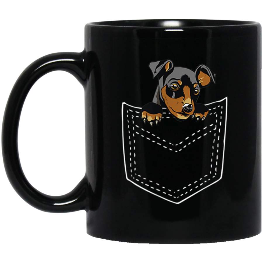 Doberman Pinscher Doberman Pinscher Puppy Pocket Gift 11 oz 15 oz Mug Black