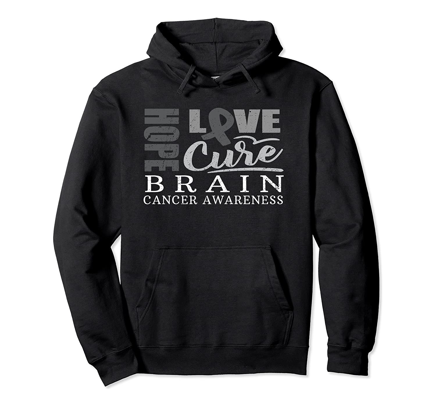 Hope Love Cure Brain Cancer Awareness Brain Tumor Awareness Pullover Hoodie T-Shirt, Sweatshirt, Tank Top