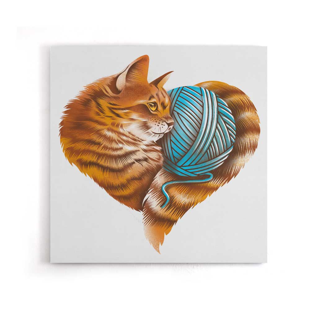 Knitting Kitten Love – Canvas Print