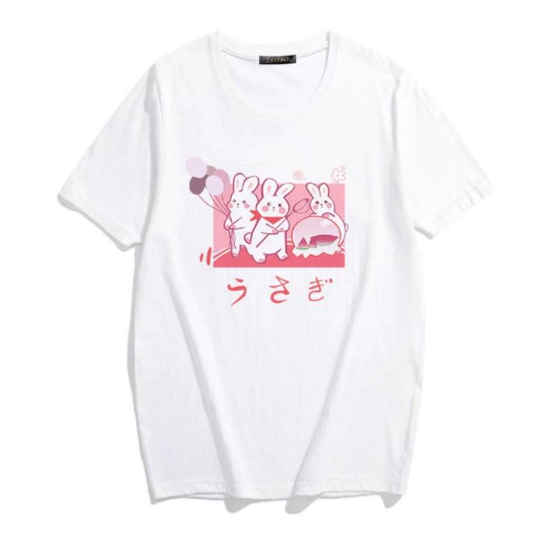 Japan T-Shirt Cute Kawaii Rabbits