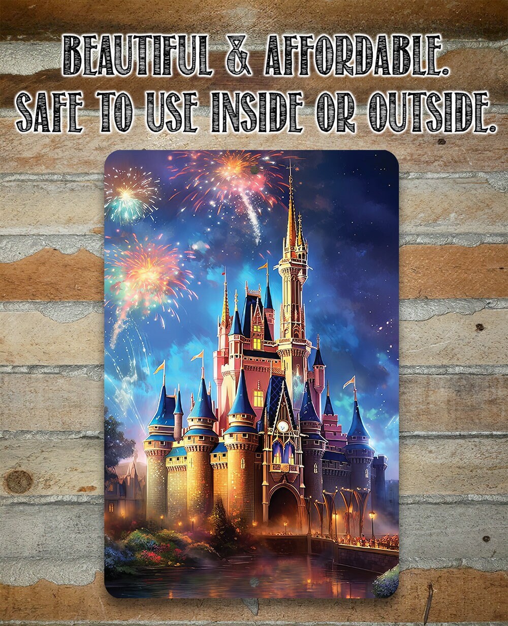 Disney Magic Castle – Metal Sign – 8″ x 12″ or 12″ x 18″ Aluminum Tin Awesome Metal Poster