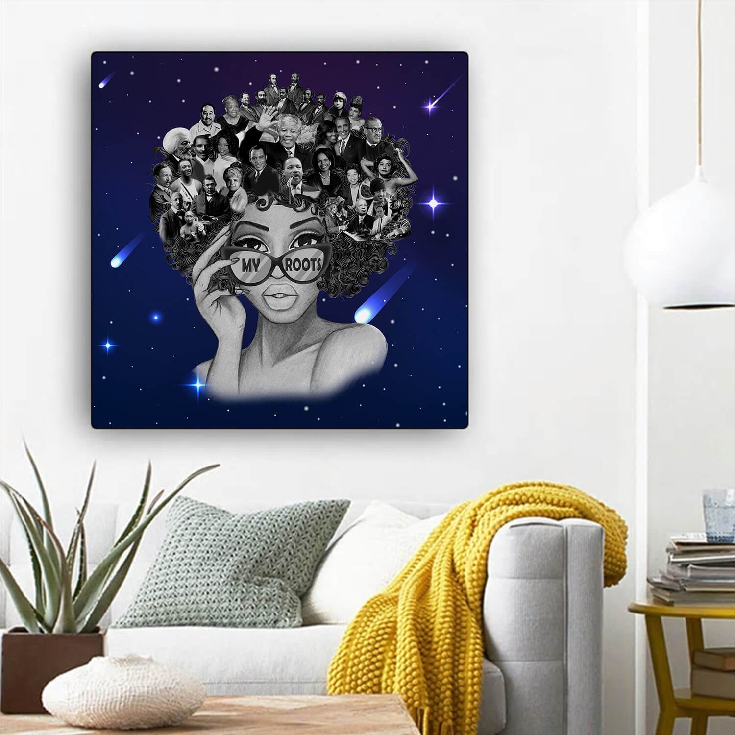 African Canvas Art Beautiful Afro Girl Framed African Wall Art Afrocentric Home Decor Ideas BPS68550